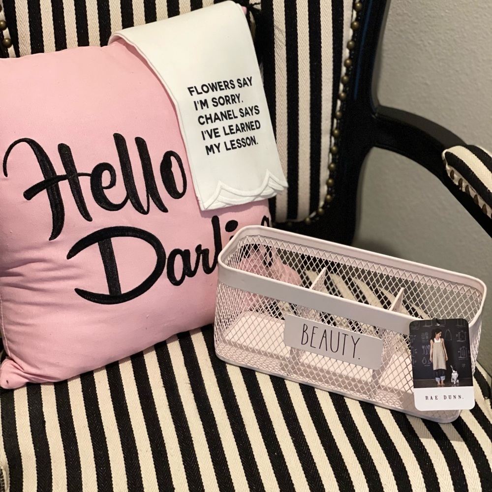 Rae Dunn, Baby Pink w/Black “BEAUTY” Only 1 Left